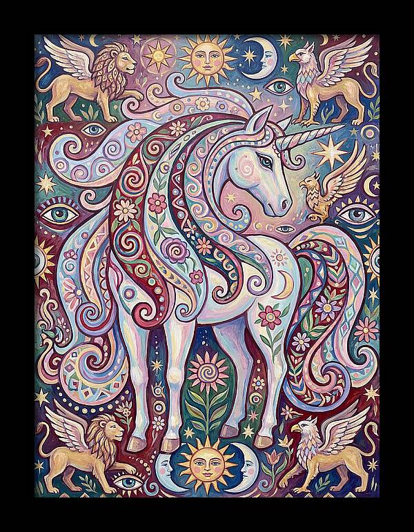 Majestic Unicorn In Fantasy Realm