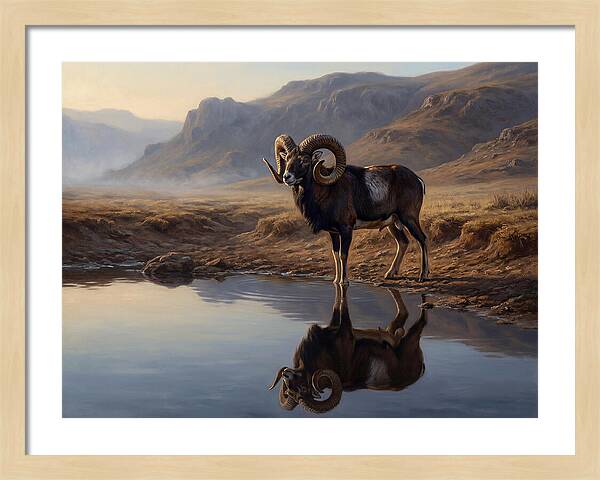 Majestic Urial By The Water