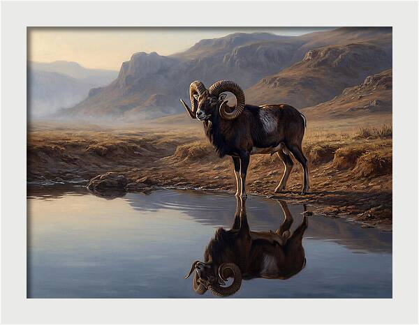 Majestic Urial By The Water