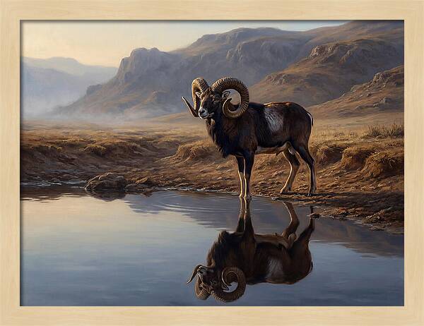 Majestic Urial By The Water