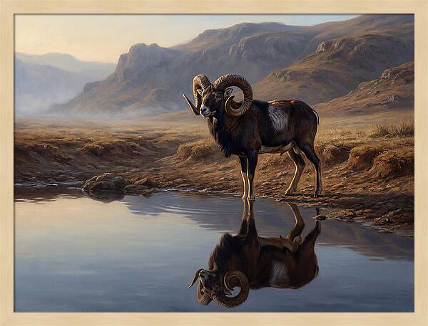 Majestic Urial By The Water