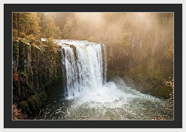 Majestic Waterfall In Mist