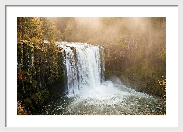 Majestic Waterfall In Mist