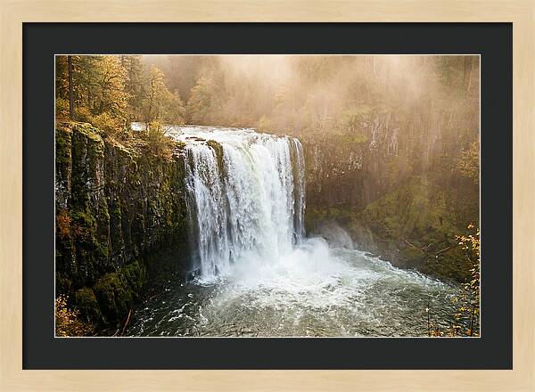 Majestic Waterfall In Mist