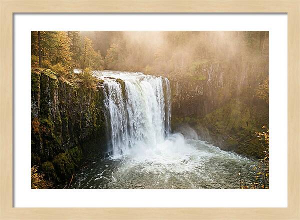 Majestic Waterfall In Mist
