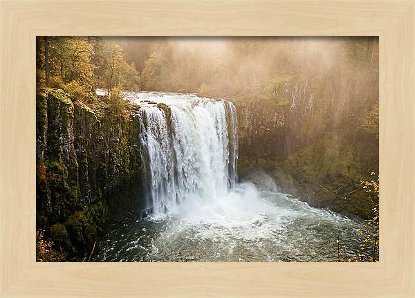 Majestic Waterfall In Mist