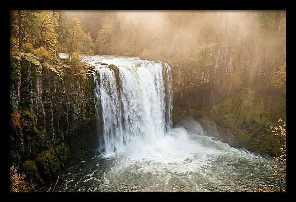 Majestic Waterfall In Mist