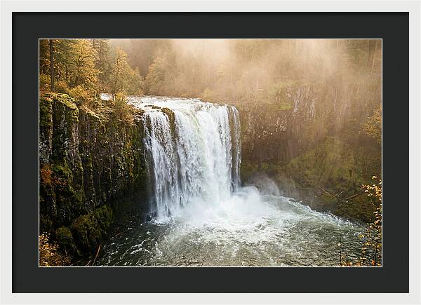 Majestic Waterfall In Mist
