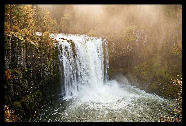 Majestic Waterfall In Mist