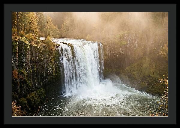 Majestic Waterfall In Mist