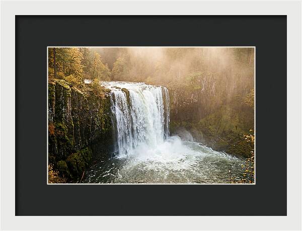 Majestic Waterfall In Mist