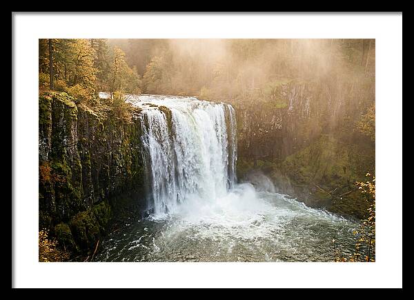 Majestic Waterfall In Mist