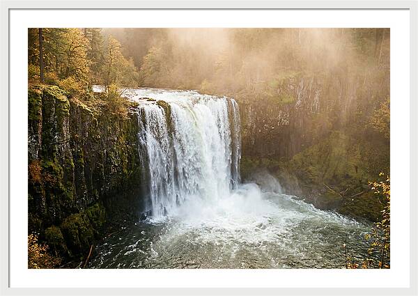 Majestic Waterfall In Mist