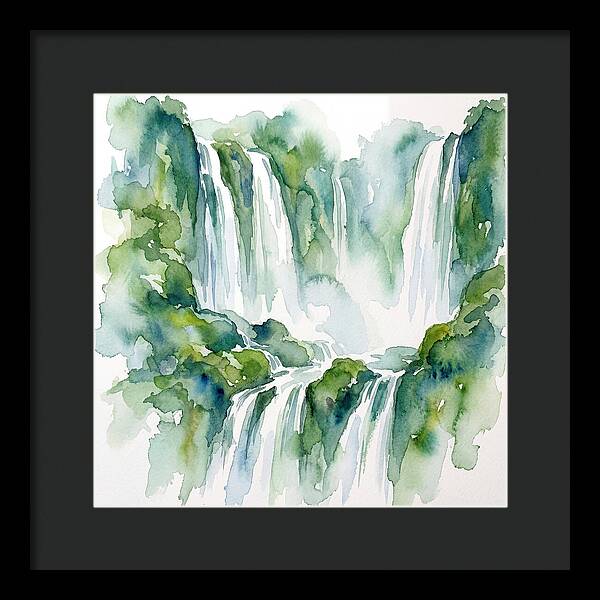 Majestic Waterfalls In Watercolor