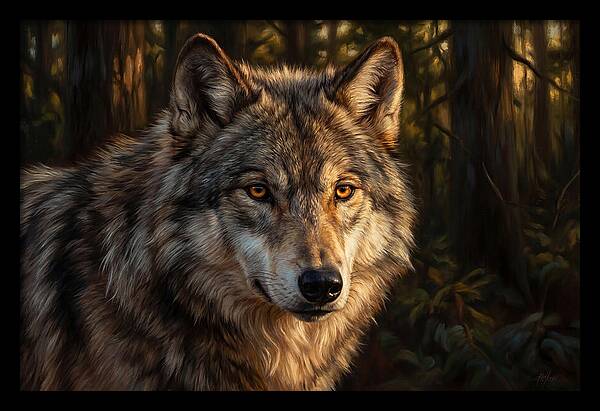 Majestic Wolf In Forest