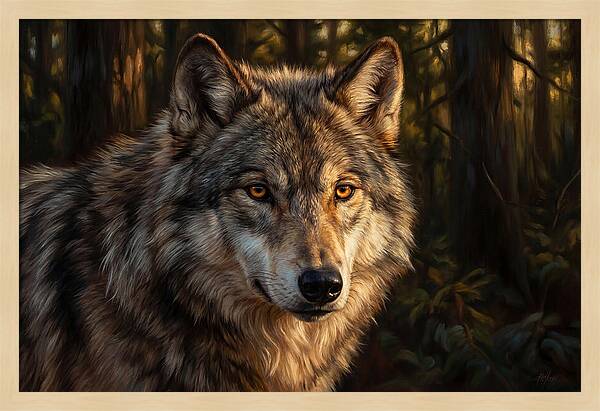 Majestic Wolf In Forest