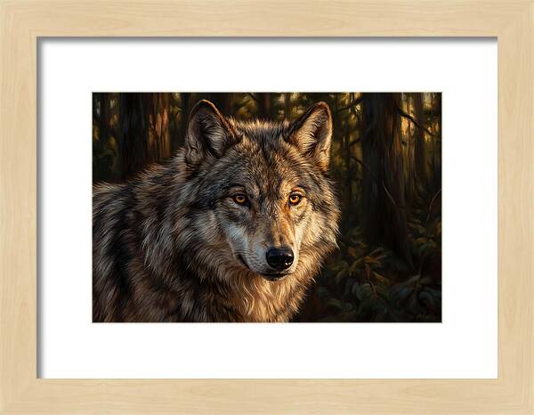 Majestic Wolf In Forest