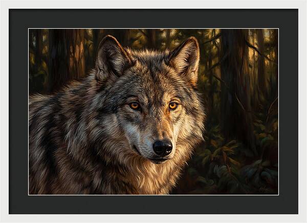 Majestic Wolf In Forest
