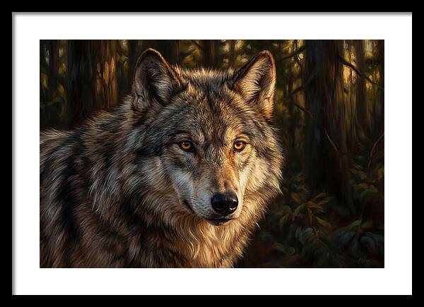Majestic Wolf In Forest