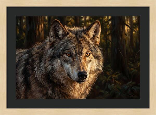 Majestic Wolf In Forest