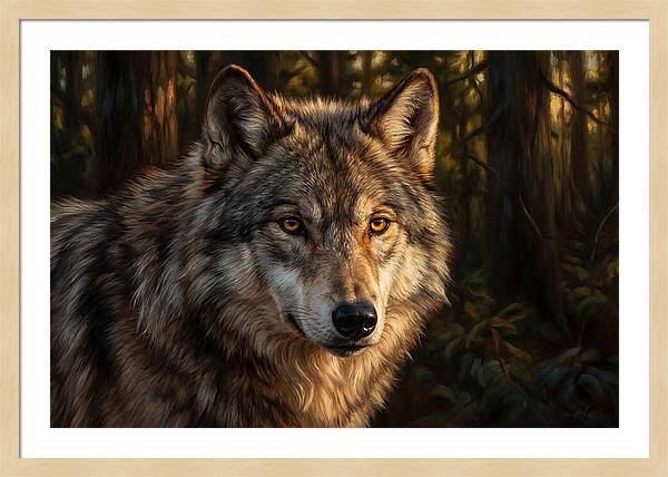 Majestic Wolf In Forest