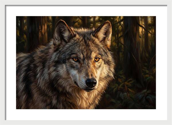 Majestic Wolf In Forest