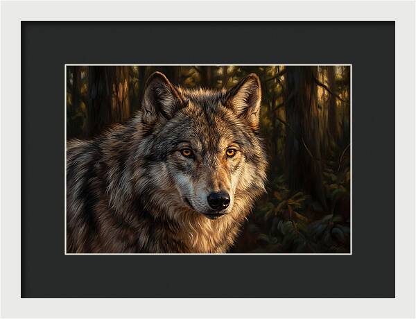Majestic Wolf In Forest