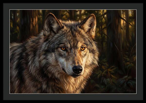 Majestic Wolf In Forest