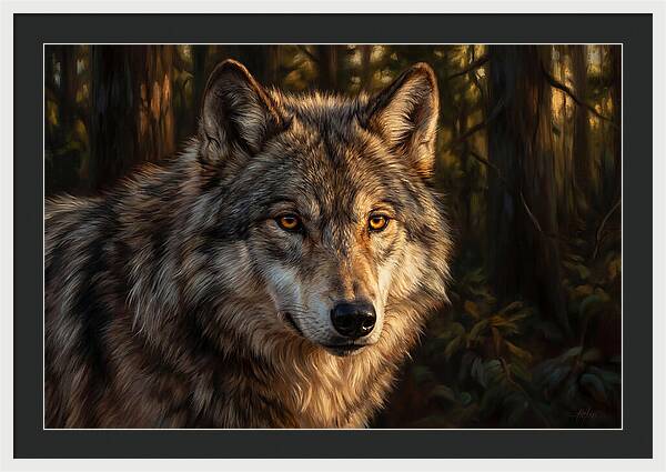 Majestic Wolf In Forest