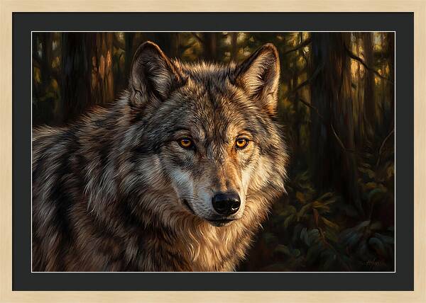 Majestic Wolf In Forest