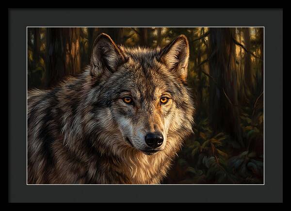Majestic Wolf In Forest