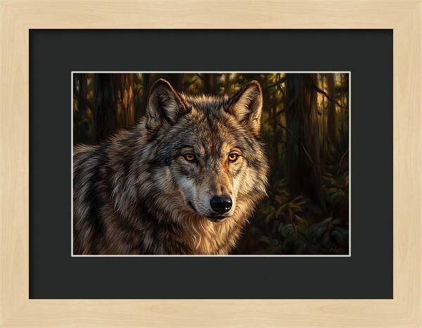 Majestic Wolf In Forest