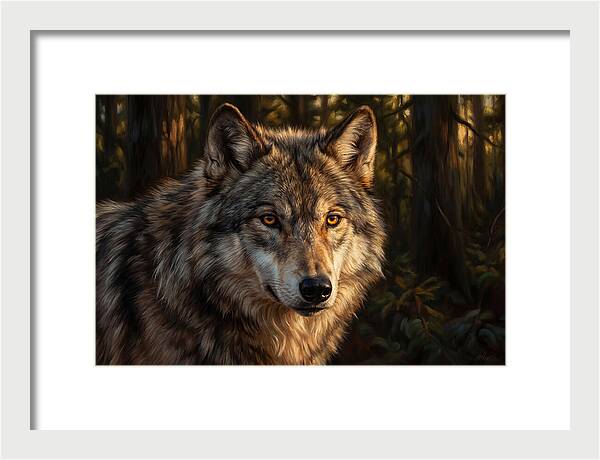 Majestic Wolf In Forest