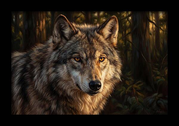 Majestic Wolf In Forest