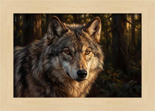Majestic Wolf In Forest