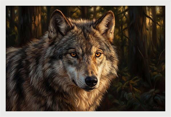 Majestic Wolf In Forest