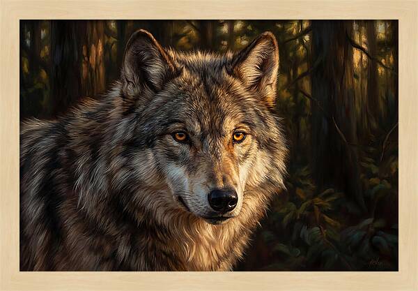 Majestic Wolf In Forest