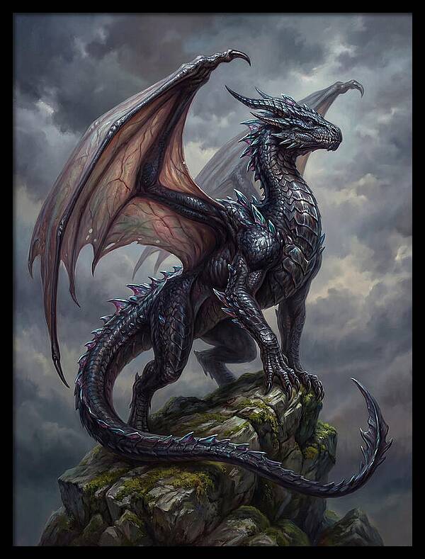 Majestic Wyvern On A Cliff