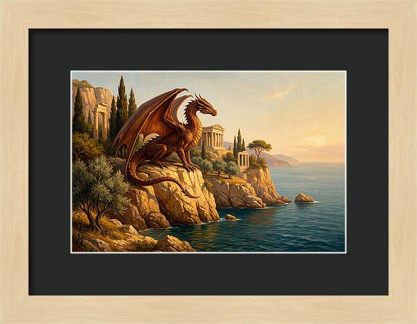 Majestic Wyvern Overlooking Coastline