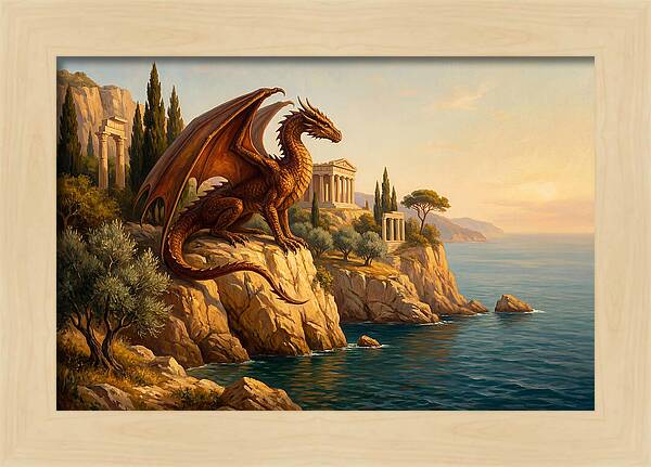 Majestic Wyvern Overlooking Coastline