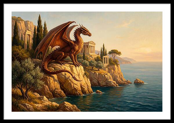 Majestic Wyvern Overlooking Coastline