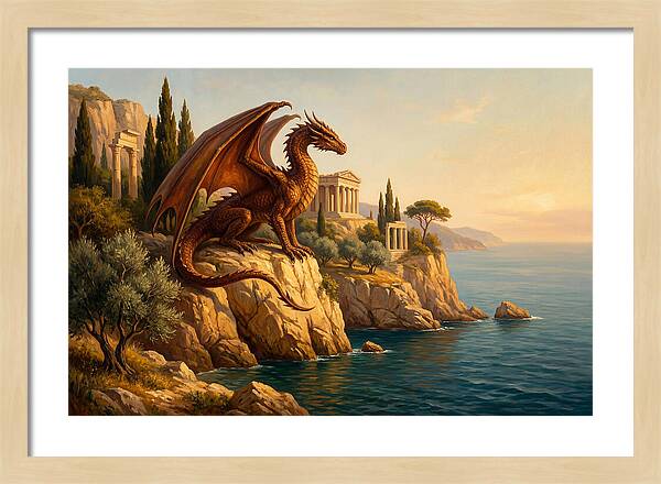 Majestic Wyvern Overlooking Coastline