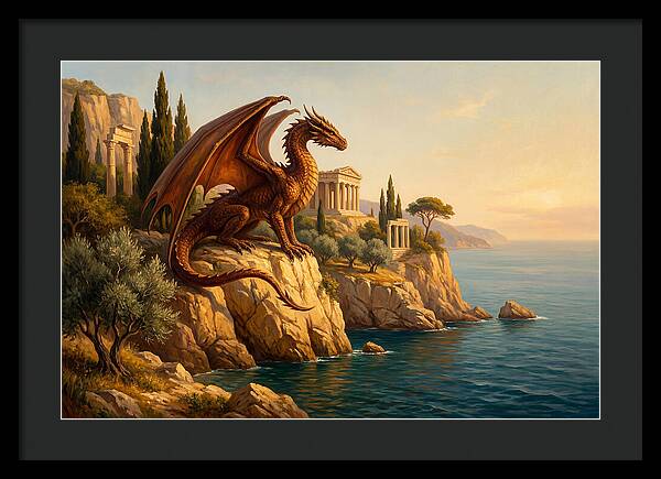 Majestic Wyvern Overlooking Coastline