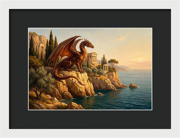 Majestic Wyvern Overlooking Coastline