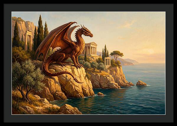 Majestic Wyvern Overlooking Coastline