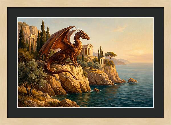 Majestic Wyvern Overlooking Coastline