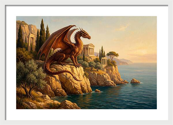 Majestic Wyvern Overlooking Coastline