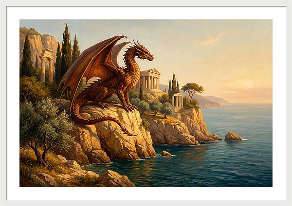 Majestic Wyvern Overlooking Coastline