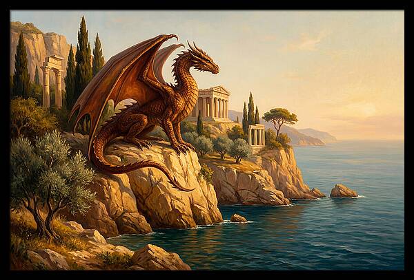 Majestic Wyvern Overlooking Coastline