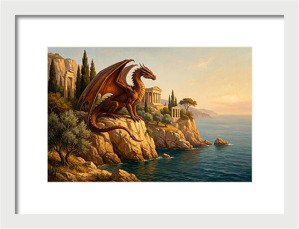 Majestic Wyvern Overlooking Coastline
